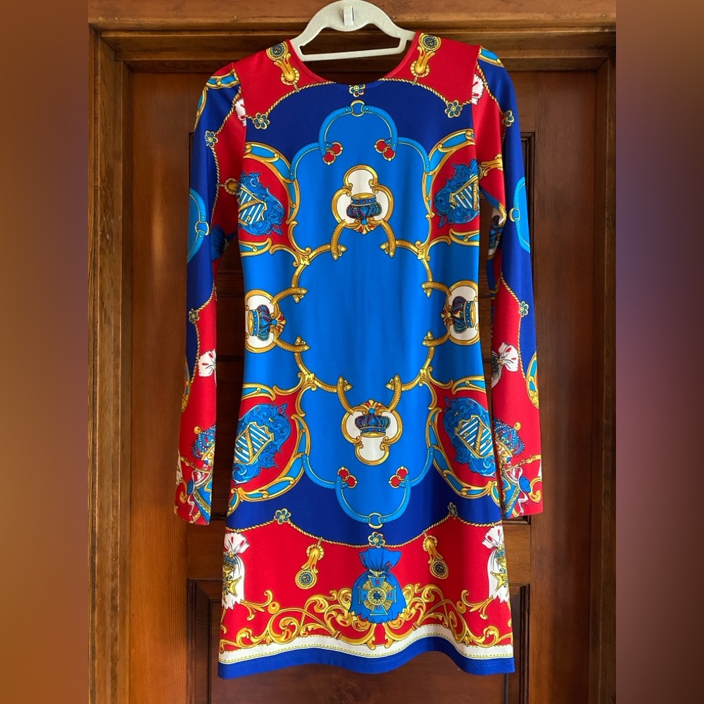 Vibrant Red and Blue Dress